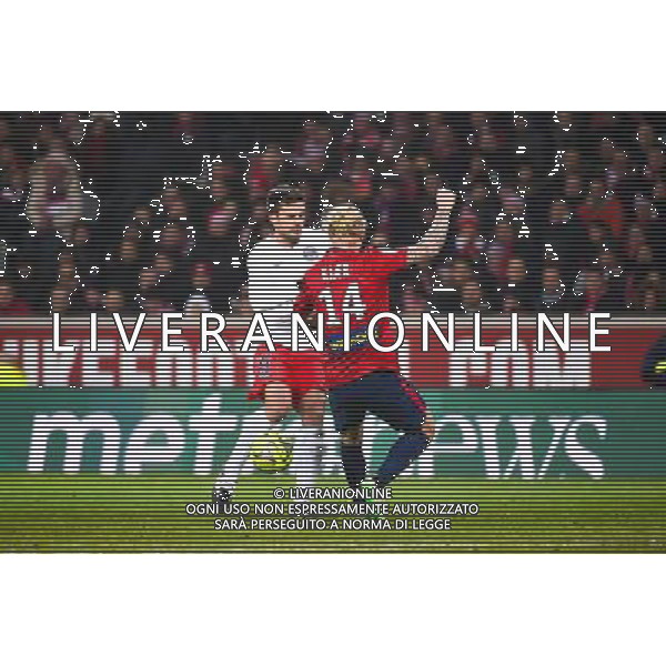 Thiago MOTTA / Simon KJAER - 03.12.2014 - Lille / Paris Saint Germain - 16eme journee de Ligue 1 - Photo : Fred Porcu / Icon Sport /AGENZIA ALDO LIVERANI SAS - ITALY ONLY - EDITORIAL USE ONLY