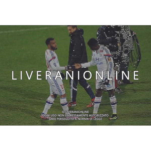 Alexandre LACAZETTE / Samuel UMTITI - 04.12.2014 - Lyon / Reims - 16eme journee de Ligue 1 Photo : Jean Paul Thomas / Icon Sport AG ALDO LIVERANI SAS ONLY ITALY