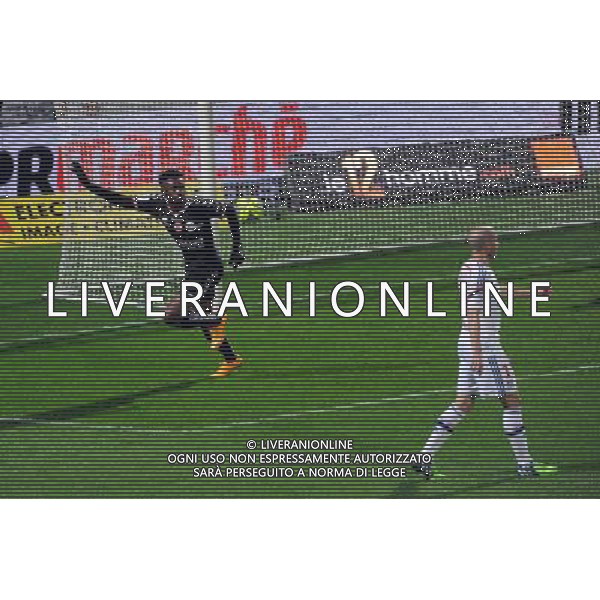 Benjamin MOUKANDJO apres son But - 04.12.2014 - Lyon / Reims - 16eme journee de Ligue 1 Photo : Jean Paul Thomas / Icon Sport AG ALDO LIVERANI SAS ONLY ITALY