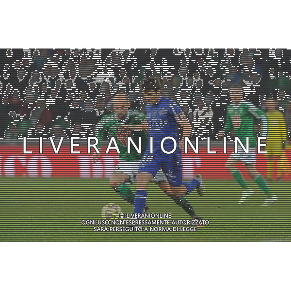 Renaud COHADE / Yannick CAHUZAC - 06.12.2014 - Saint Etienne / Bastia - 17eme journee de Ligue 1 - Photo : Jean Paul Thomas / Icon Sport AG ALDO LIVERANI SAS ONLY ITALY