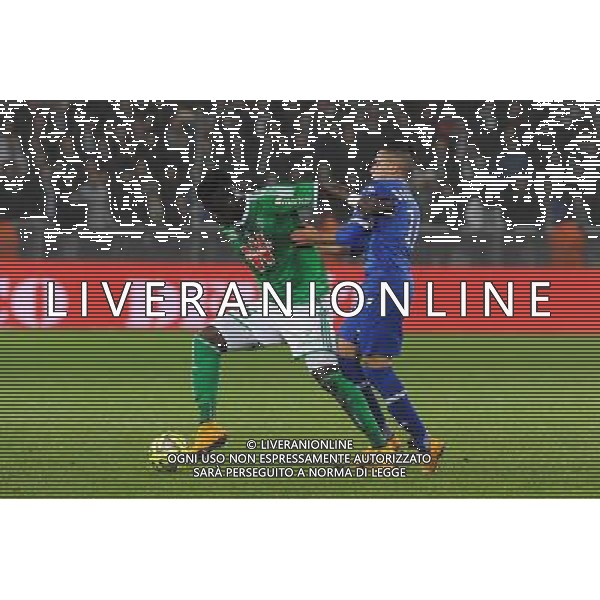 Moustapha SALL / Ryad BOUDEBOUZ - 06.12.2014 - Saint Etienne / Bastia - 17eme journee de Ligue 1 - Photo : Jean Paul Thomas / Icon Sport AG ALDO LIVERANI SAS ONLY ITALY