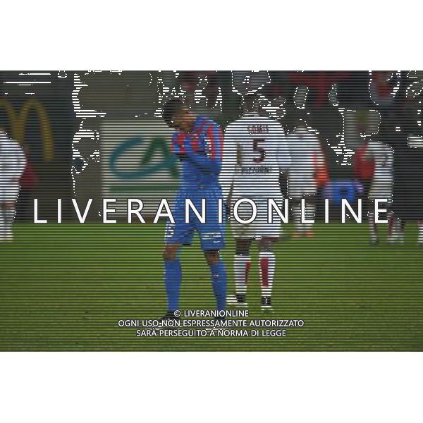 Deception Emmanuel IMOROU - 05.12.2014 - Caen / Nice - 17eme journee de Ligue 1 - Photo : Dave Winter / Icon Sport AG ALDO LIVERANI SAS ONLY ITALY