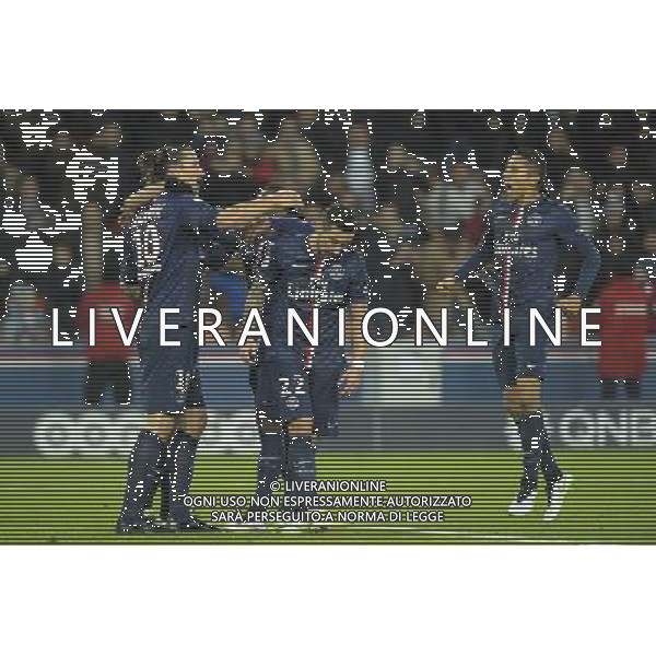 Joie PSG / Zlatan Ibrahimovic - 06.12.2014 - PSG / Nantes - 17eme journee de Ligue 1 Photo : Andre Ferreira / Icon Sport AG ALDOL IVERANI SAS ONLY ITALY