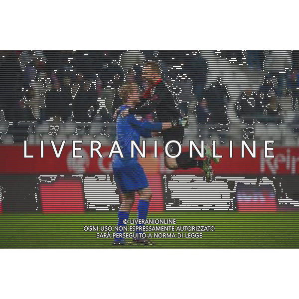 Joie Jonas LOSSL / Lars JACOBSEN - 07.12.2014 - Reims / Guingamp - 17eme journee de Ligue 1 - Photo : Dave Winter / Icon Sport AG ALDO LIVERANI SAS ONLY ITALY