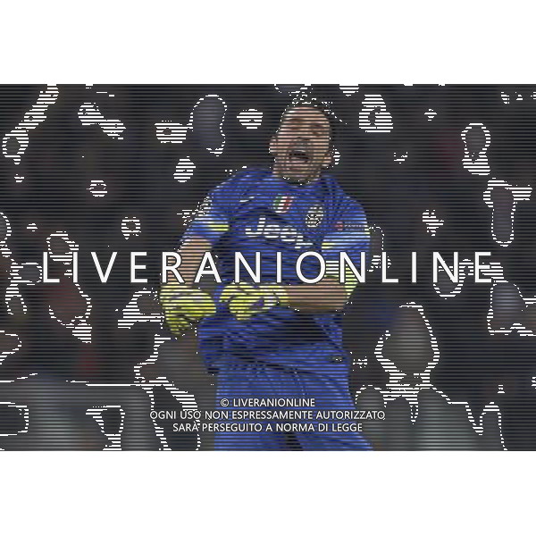 UEFA Champions League 2014/2015 Gruppo A Torino - 09.12.2014 Juventus-Atletico Madrid Nella Foto: gianluigi buffon esulta al fischio finale /Ph.Vitez-Ag. Aldo Liverani