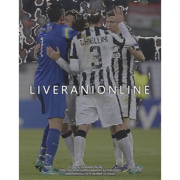 UEFA Champions League 2014/2015 Gruppo A Torino - 09.12.2014 Juventus-Atletico Madrid Nella Foto: esultanza di gianluigi buffon, andrea pirlo, lichtsteiner e giorgio chiellini che festeggiano a fine partita /Ph.Vitez-Ag. Aldo Liverani