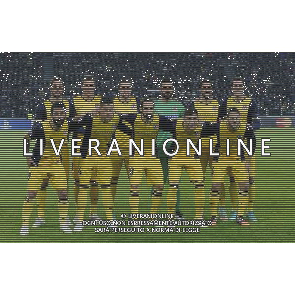UEFA Champions League 2014/2015 Gruppo A Torino - 09.12.2014 Juventus-Atletico Madrid Nella Foto:Atletico Madrid Squadra Formazione Moya,Godin,Siqueira,Suarez,Koke,Garcia,Mandzukic,Turan,Gabi,Juanfran,Gimenez /Ph.Vitez-Ag. Aldo Liverani