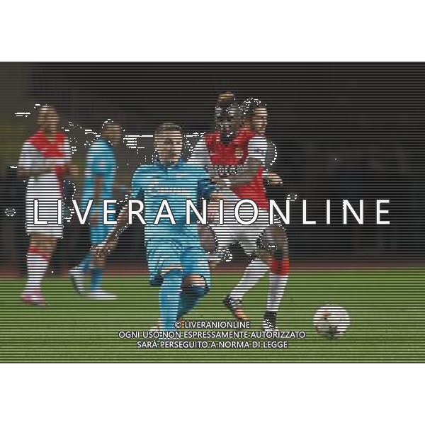 Tiemoue BAKAYOKO / Viktor FAIZULIN - 09.12.2014 - Monaco / Zenith St Petersbourg - Champions League Photo : Serge Haouzi / Icon Sport AG ALDO LIVERANI SAS ONLY ITALY