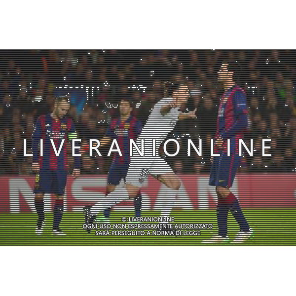 Joie Zlatan IBRAHIMOVIC - 10.12.2014 - Barcelone / Paris Saint Germain - Champions League Photo : Dave Winter / Icon Sport AG ALDO LIVERANI SAS ONLY ITALY