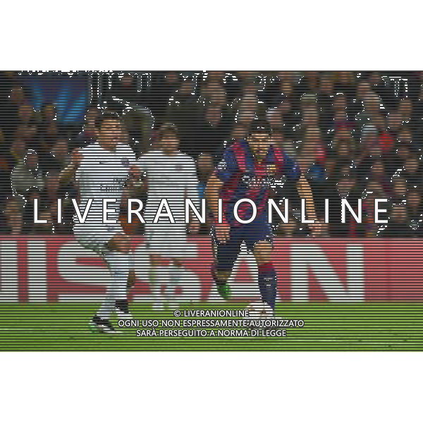 Luis SUAREZ / Thiago SILVA - 10.12.2014 - Barcelone / Paris Saint Germain - Champions League Photo : Dave Winter / Icon Sport AG ALDO LIVERANI SAS ONLY ITALY