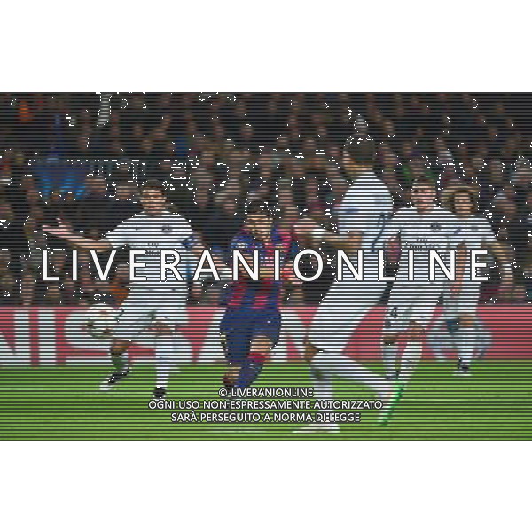 Luis SUAREZ / Thiago SILVA - 10.12.2014 - Barcelone / Paris Saint Germain - Champions League Photo : Dave Winter / Icon Sport AG ALDO LIVERANI SAS ONLY ITALY