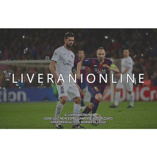 Thiago MOTTA / Andres INIESTA - 10.12.2014 - Barcelone / Paris Saint Germain - Champions League Photo : Dave Winter / Icon Sport AG ALDO LIVERANI SAS ONLY ITALY