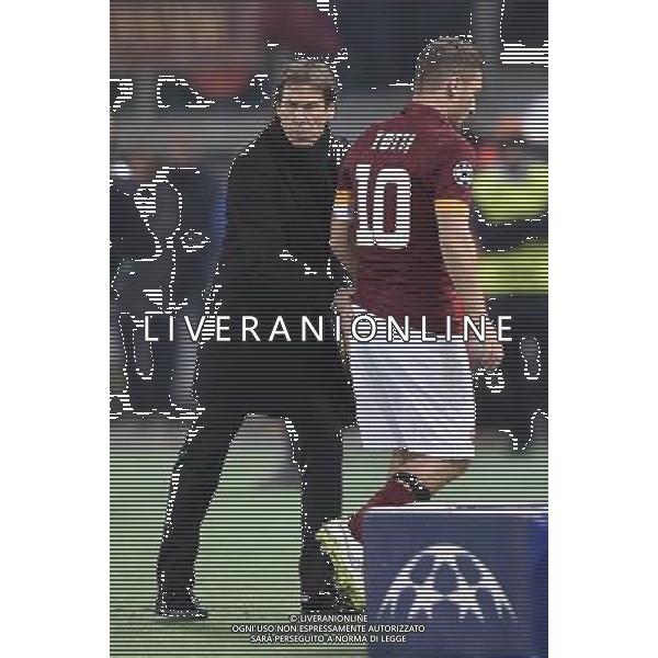 Roma - 10/12/2014 - Stadio Olimpico - Uefa Champions League 2014/2015 - AS Roma vs Manchester City - nella foto: Rudi Garcia e Francesco Totti / Ph Fabrizio Corradetti - Ag. Aldo Liverani sas