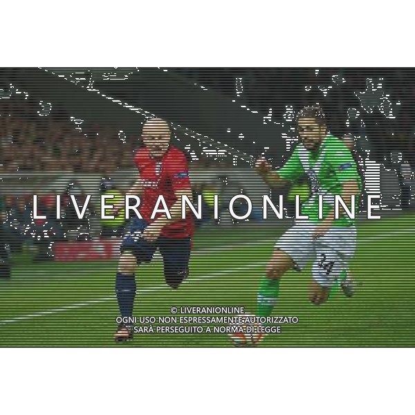 Florent BALMONT / Ricardo RODRIGUEZ - 11.12.2014 - Lille / Wolfsbourg - Europa League Photo : Dave Winter / Icon Sport /Agenzia Aldo Liverani sas - ITALY ONLY - EDITORIAL USE ONLY