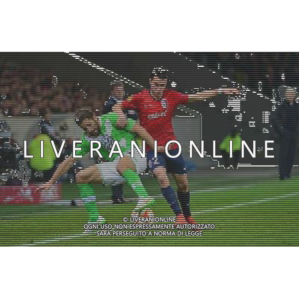 Sebastien CORCHIA / Ricardo RODRIGUEZ - 11.12.2014 - Lille / Wolfsbourg - Europa League Photo : Dave Winter / Icon Sport /Agenzia Aldo Liverani sas - ITALY ONLY - EDITORIAL USE ONLY