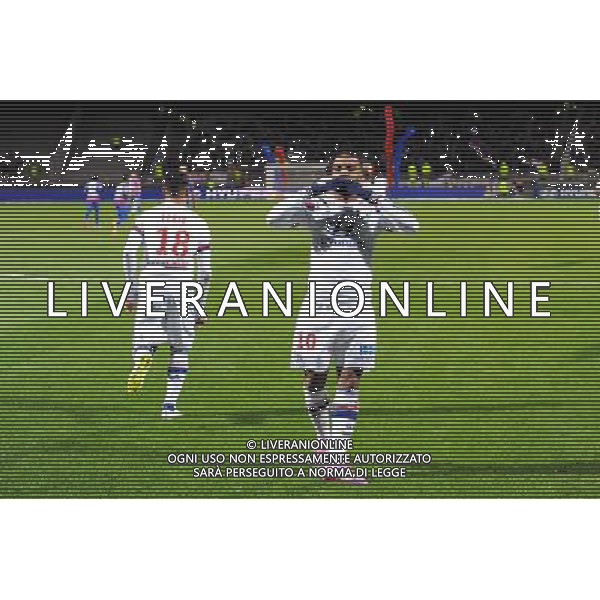 Joie Alexandre LACAZETTE - 12.12.2014 - Lyon / Caen - 18eme journee de Ligue 1 - Photo : Jean Paul Thomas / Icon Sport AG ALDO LIVERANI SAS ONLY ITALY