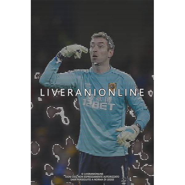 Hull City\'s Allan McGregor shouts instructions to his team Photographer Craig Mercer/CameraSport Football - Barclays Premiership - Chelsea v Hull City - Saturday 13th December 2014 - Stamford Bridge - London © CameraSport - 43 Linden Ave. Countesthorpe. Leicester. England. LE8 5PG - Tel: +44 (0) 116 277 4147 - admin@camerasport.com - www.camerasport.com AG ALDO LIVERANI SAS ONLY ITALY