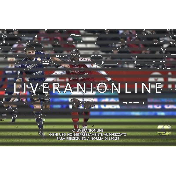 Cedric BARBOSA / Prince ONIANGUE - 13.12.2014 - Reims / Evian Thonon - 18eme journee de Ligue1 Photo : Fred Porcu / Icon Sport AG ALDO LIVERANI SAS ONLY ITALY
