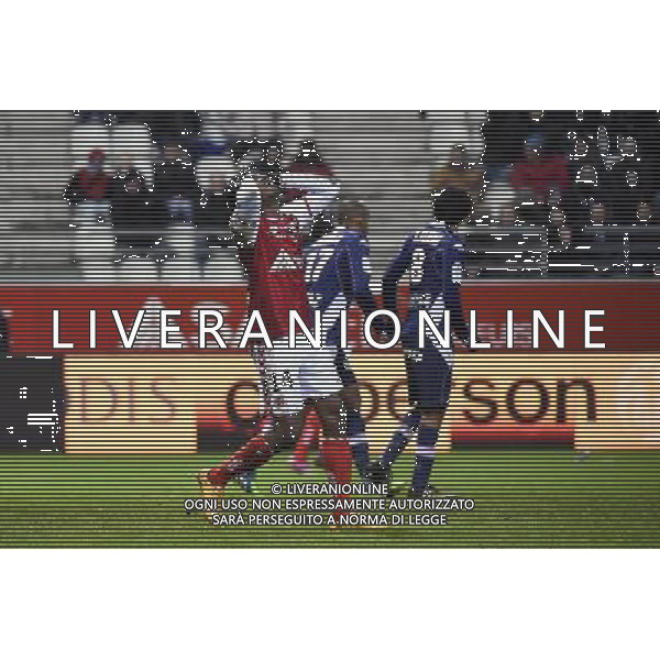 Deception Benjamin MOUKANDJO - 13.12.2014 - Reims / Evian Thonon - 18eme journee de Ligue1 Photo : Fred Porcu / Icon Sport AG ALDO LIVERANI SAS ONLY ITALY