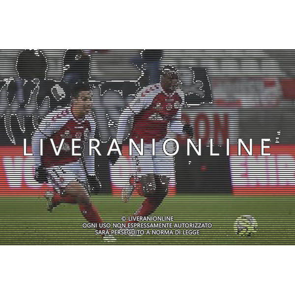 Diego RIGONATO / Prince ONIANGUE - 13.12.2014 - Reims / Evian Thonon - 18eme journee de Ligue1 Photo : Fred Porcu / Icon Sport AG ALDO LIVERANI SAS ONLY ITALY