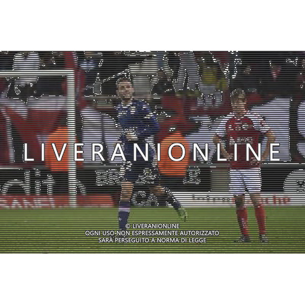 Joie Cedric CAMBON / Franck SIGNORINO - 13.12.2014 - Reims / Evian Thonon - 18eme journee de Ligue1 Photo : Fred Porcu / Icon Sport AG ALDO LIVERANI SAS ONLY ITALY