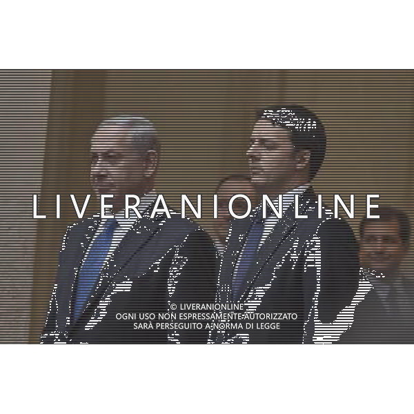 Il Presidente del Consiglio, Matteo Renzi, incontra a Palazzo Chigi il Primo Ministro dello Stato d\'Israele, Benjamin Netanyahu Roma 15 dicembre 2014 ©Corradetti/AGENZIA ALDO LIVERANI SAS