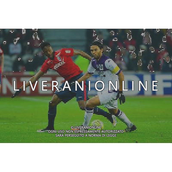 Abel AGUILAR / Divock ORIGI - 14.12.2014 - Lille / Toulouse - 18eme journee de Ligue1 Photo : Dave Winter / Icon Sport /Agenzia Aldo Liverani sas - ITALY ONLY - EDITORIAL USE ONLY