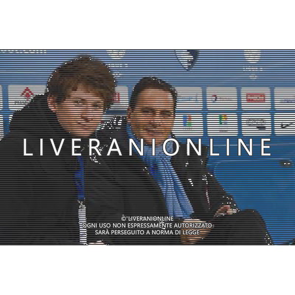 Eric BESSON et son fils - 12.12.2014 - Le Havre / Laval - 17eme journee de Ligue 2 Photo : Fred Porcu / Icon Sport /Agenzia Aldo Liverani sas - ITALY ONLY - EDITORIAL USE ONLY