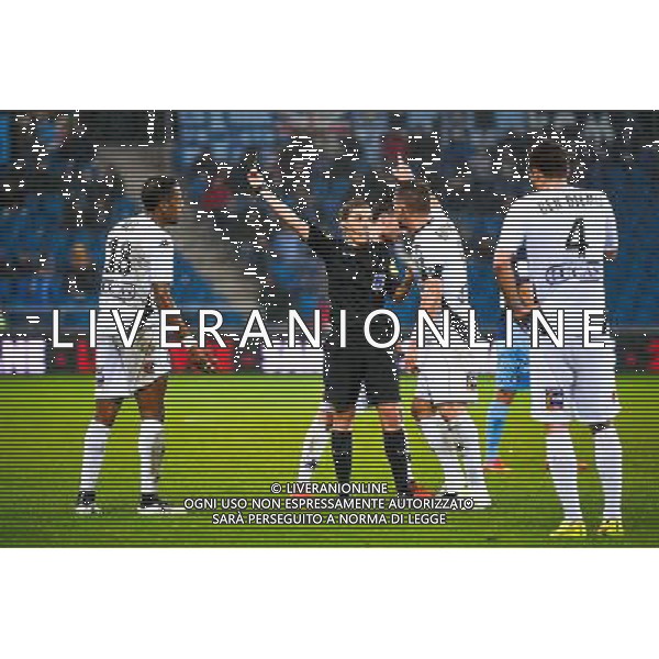 Hassane ALLA / Stephanie FRAPPART / Anthony GONCALVES - 12.12.2014 - Le Havre / Laval - 17eme journee de Ligue 2 Photo : Fred Porcu / Icon Sport /Agenzia Aldo Liverani sas - ITALY ONLY - EDITORIAL USE ONLY