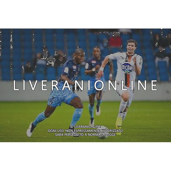 Jordan IKOKO / Selim BEN DJEMIA - 12.12.2014 - Le Havre / Laval - 17eme journee de Ligue 2 Photo : Fred Porcu / Icon Sport /Agenzia Aldo Liverani sas - ITALY ONLY - EDITORIAL USE ONLY