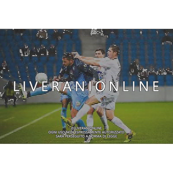 Mickael LE BIHAN / Malik COUTURIER - 12.12.2014 - Le Havre / Laval - 17eme journee de Ligue 2 Photo : Fred Porcu / Icon Sport /Agenzia Aldo Liverani sas - ITALY ONLY - EDITORIAL USE ONLY