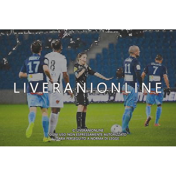 Stephanie FRAPPART / Ludovic GAMBOA - 12.12.2014 - Le Havre / Laval - 17eme journee de Ligue 2 Photo : Fred Porcu / Icon Sport /Agenzia Aldo Liverani sas - ITALY ONLY - EDITORIAL USE ONLY