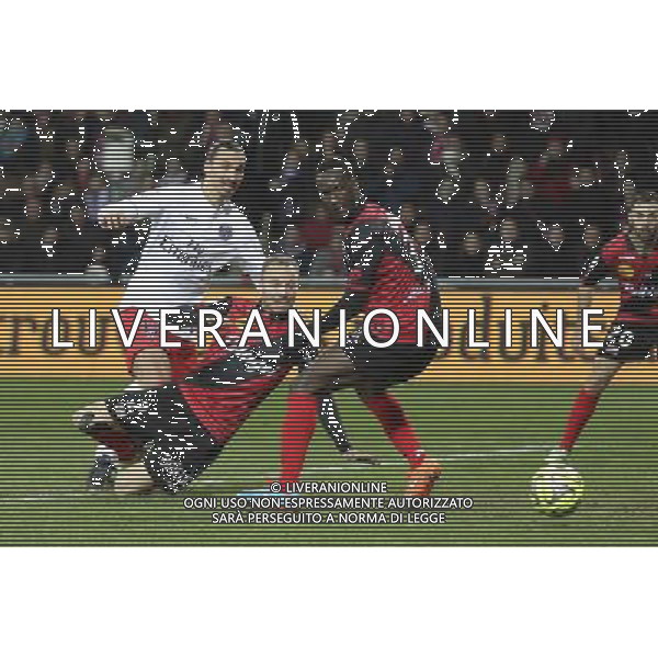 Zlatan IBRAHIMOVIC / Lars JACOBSEN / Benjamin BROU ANGOUA - 14.12.2014 - Guingamp / Paris Saint Germain - 18eme journee de Ligue 1 Photo : Vincent Michel / Icon Sport /Agenzia Aldo Liverani sas - ITALY ONLY - EDITORIAL USE ONLY