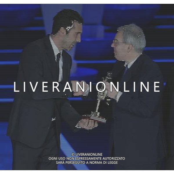 Gran Gala\' del Calcio AIC 2014 Milano - 15.12.2014 Nella Foto: maurizio beretta premia gianluigi buffon come miglior portiere /Ph.Vitez-Ag. Aldo Liverani