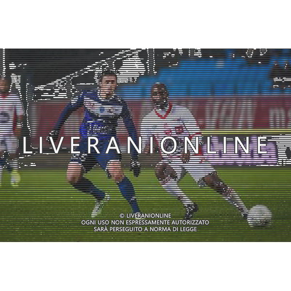 Jessy PI / Anthony KOURA - 15.12.2014 - Troyes / Nimes - 17e journee Ligue 2 Photo : Fred Porcu / Icon Sport AG ALDO LIVERANI SAS ONLY ITALY