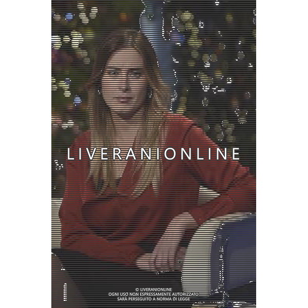 Il Ministro Maria Elena Boschi ospite della trasmissione televisiva \' Porta a Porta \' Roma 15 dicembre 2014 ©Corradetti/AGENZIA ALDO LIVERANI SAS