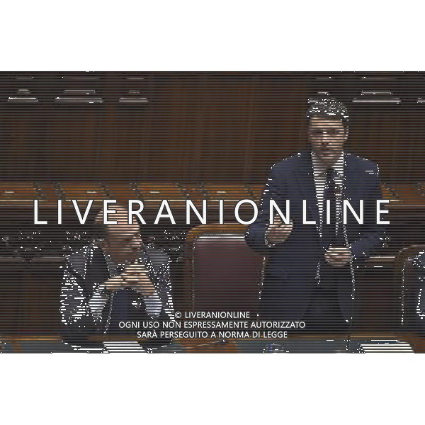Comunicazioni del Presidente del Consiglio dei ministri in vista del Consiglio europeo del 18 dicembre 2014 alla Camera Roma 16 dicembre 2014 nella foto Matteo Renzi con Angelino Alfano ©Corradetti/AGENZIA ALDO LIVERANI SAS