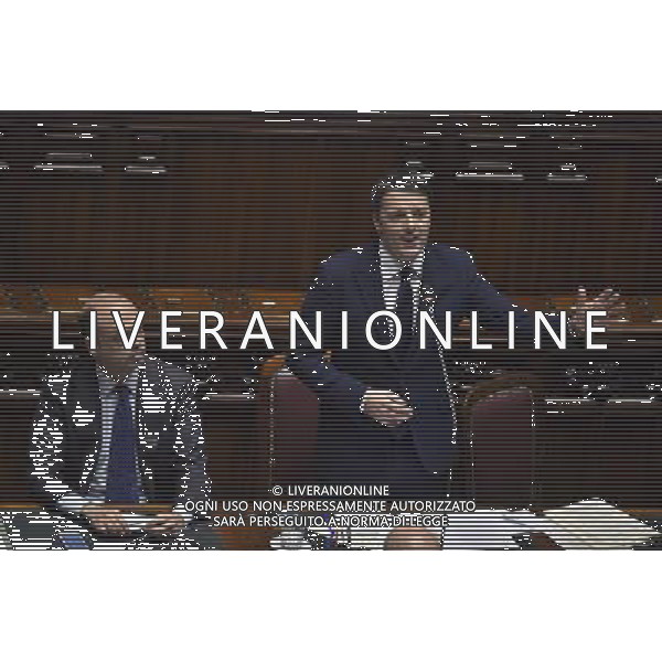 Comunicazioni del Presidente del Consiglio dei ministri in vista del Consiglio europeo del 18 dicembre 2014 alla Camera Roma 16 dicembre 2014 nella foto Matteo Renzi con Angelino Alfano ©Corradetti/AGENZIA ALDO LIVERANI SAS
