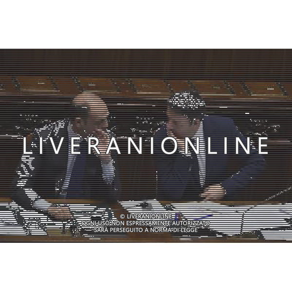 Comunicazioni del Presidente del Consiglio dei ministri in vista del Consiglio europeo del 18 dicembre 2014 alla Camera Roma 16 dicembre 2014 nella foto Matteo Renzi con Angelino Alfano ©Corradetti/AGENZIA ALDO LIVERANI SAS