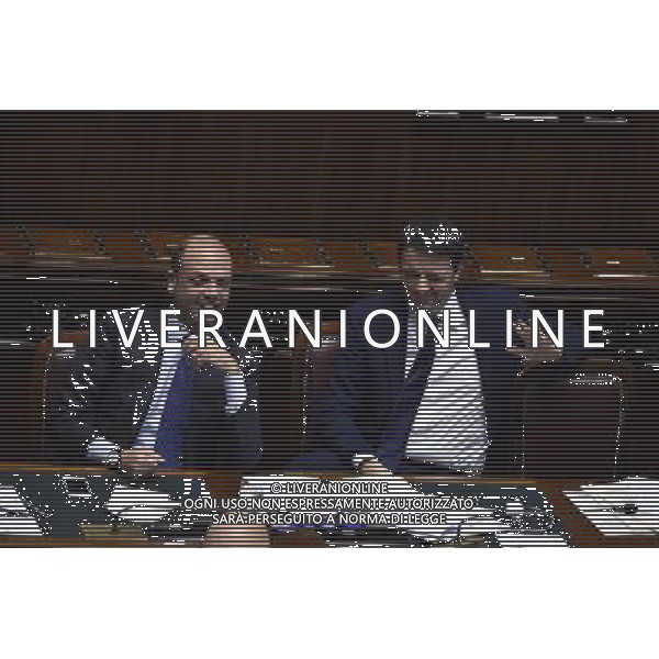 Comunicazioni del Presidente del Consiglio dei ministri in vista del Consiglio europeo del 18 dicembre 2014 alla Camera Roma 16 dicembre 2014 nella foto Matteo Renzi con Angelino Alfano ©Corradetti/AGENZIA ALDO LIVERANI SAS