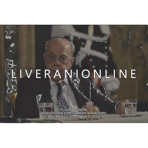 Cerimonia per lo scambio degli auguri di fine anno a Palazzo del Quirinale a Roma 16 dicembre 2014 nella foto Alessandro Criscuolo Presidente della Corte Costituzionale ©Corradetti/Agenzia Aldo Liverani sas