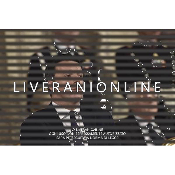 Cerimonia per lo scambio degli auguri di fine anno a Palazzo del Quirinale a Roma 16 dicembre 2014 nella foto Matteo Renzi ©Corradetti/Agenzia Aldo Liverani sas
