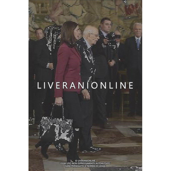 Cerimonia per lo scambio degli auguri di fine anno a Palazzo del Quirinale a Roma 16 dicembre 2014 nella foto Giorgio Napolitano e Laura Boldrini ©Corradetti/Agenzia Aldo Liverani sas
