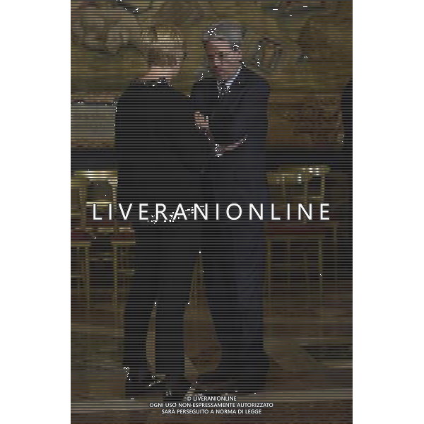 Cerimonia per lo scambio degli auguri di fine anno a Palazzo del Quirinale a Roma 16 dicembre 2014 nella foto Roberta Pinotti e Paolo Gentiloni ©Corradetti/Agenzia Aldo Liverani sas