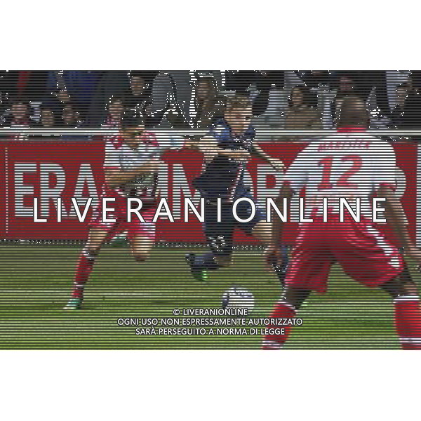 Mouaad MADRI / Lucas DIGNE - 17.12.2014 - Ajaccio / Paris Saint Germain - Coupe de la ligue - Photo : Jean Pierre Belzit / Icon Sport /AGENZIA ALDO LIVERANI SAS - ITALY ONLY - EDITORIAL USE ONLY