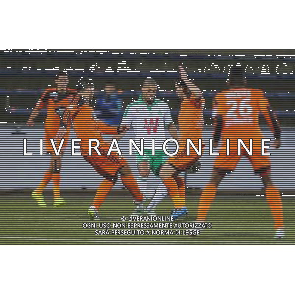 Kevin MONNET PAQUET / Wesley LAUTOA / Mathieu COUTADEUR - 17.12.2014 - Lorient / Saint Etienne - Coupe de la Ligue Photo : Vincent Michel / Icon Sport /AGENZIA ALDO LIVERANI SAS - ITALY ONLY - EDITORIAL USE ONLY