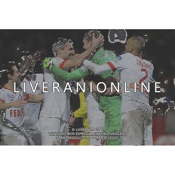 JOIE DE Jeremy TOULALAN / Maarten STEKELENBURG - 17.12.2014 - Lyon / Monaco - Coupe de la ligue - Photo : Jean Paul Thomas / Icon Sport /AGENZIA ALDO LIVERANI SAS - ITALY ONLY - EDITORIAL USE ONLY