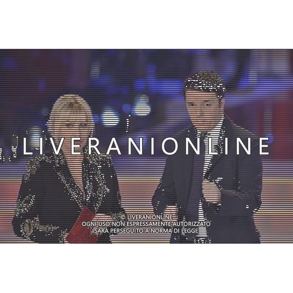 UN MONDO DA AMARE: BRUNO VESPA E ANTONELLA CLERICI INSIEME PER L\'EXPO SERATA EVENTO A ROMA 19 DICEMBRE 2014 NELLA FOTO MATTEO RENZI ©CORRADETTI/AGENZIA ALDO LIVERANI SAS