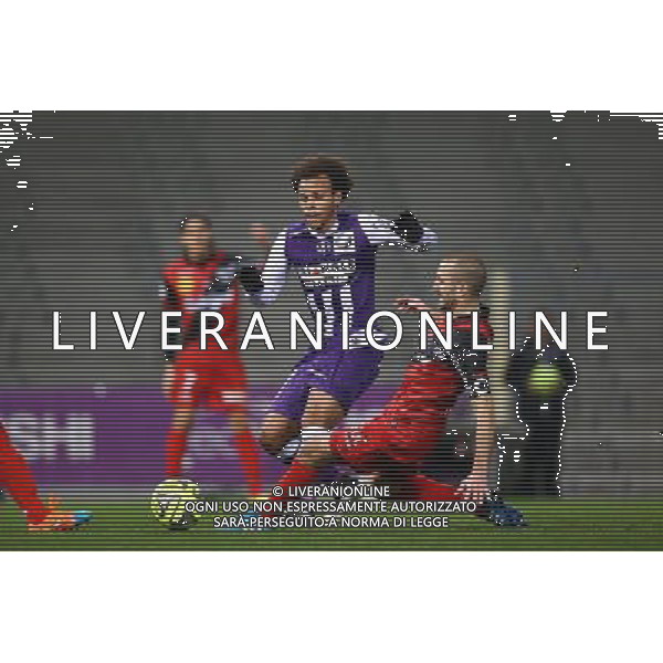Martin Braithwaite / Lionel Mathis - 20.12.2014 - Toulouse / Guingamp - 17eme journee de Ligue 1 Photo : Manuel Blondeau / Icon Sport AG ALDO LIVERANI SAS ONLY ITALY