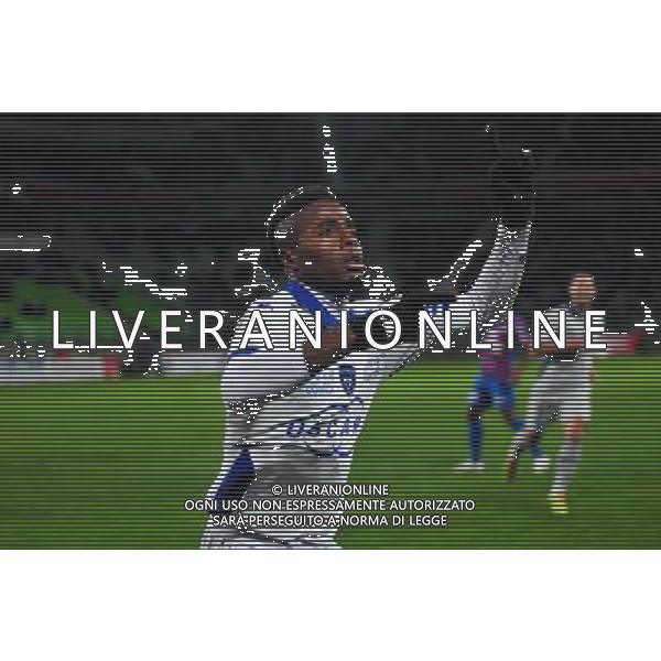 Joie Francois Kamano - 20.12.2014 - Caen / Bastia - 17eme journee de Ligue 1 - Photo : Philippe Le Brech / Icon Sport AG ALDO LIVERANI SAS SONLY ITALY